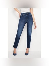 Good American Always Fits Good Classic High Rise Raw Hem Jeans Size 14-18