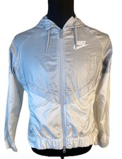 Nike Windrunner Jacket Women's Small Gray Full Zip Hooded Lightweight 804947