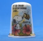 Birchcroft China Thimble -- Just Be -- Free Dome Gift Box