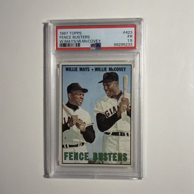 5233 Willie Mays Willie McCovey 1967 Topps 423 Fence Busters PSA 1.5