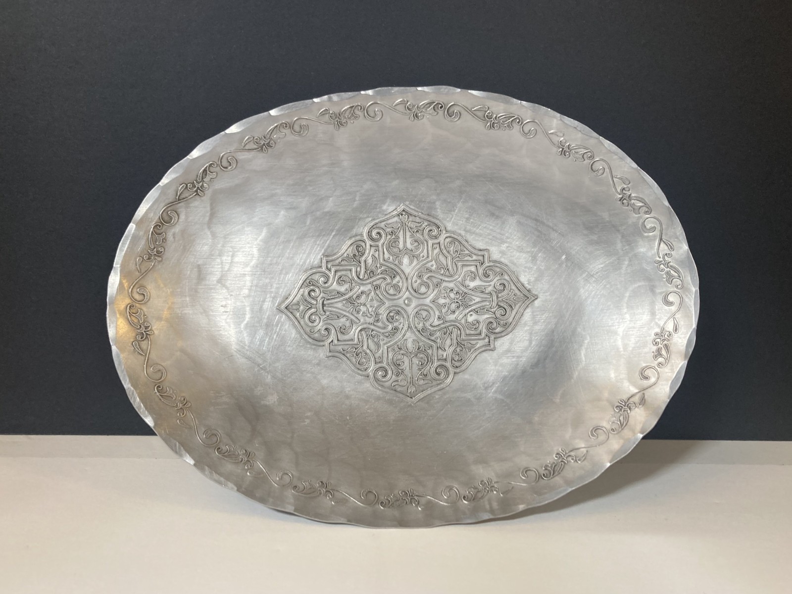 Vintage Wendell August Forge Hammered Aluminum Rhapsody Pattern Trinket Tray