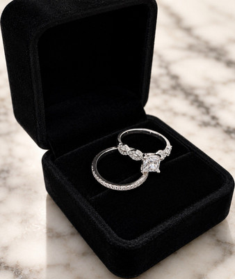 Lab-Grown Diamond 1.04ctw F VVS2 Square Mod Brilliant 14K WG Ring 7 GIA