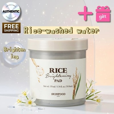 SKINFOOD Rice Brightening Facial Pad 60s Pore Care Smoothing Glow K-Beauty Skin