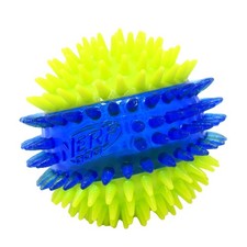 Nerf Dog LED Light Up Dental Spikes Squeak Ball Dog Toy, 2.7 inch