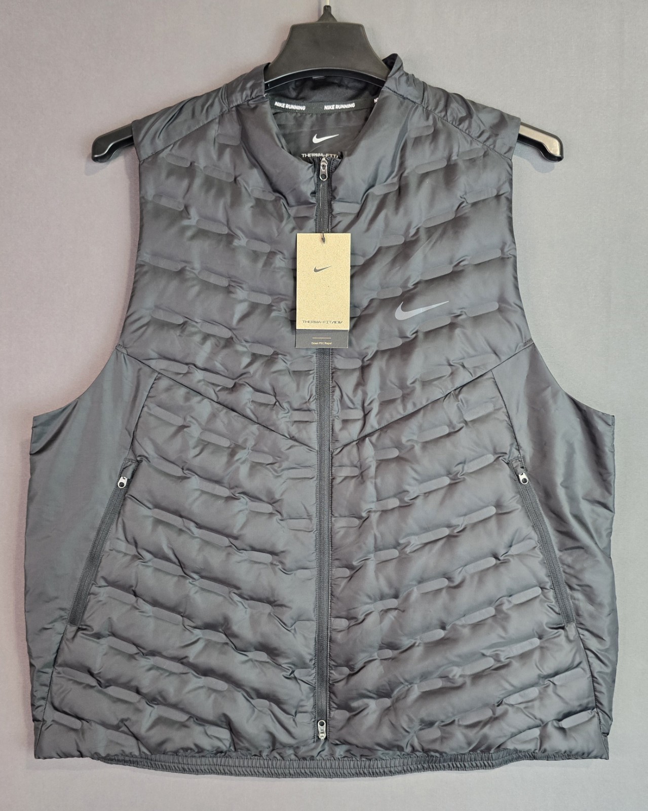 SACAI X NIKE Nike Therma Fit ADV Repel Aeroloft Gilet Uomo Nero Giacca da Corsa Senza Maniche XL