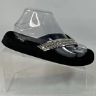 Corkys Hibiscus Flip Flop Sandals Women's 8 Thong Footwear Clear Crystals Bling