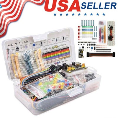 830 Tie Point Solderless Breadboard Kit MB-102 Power Supply Module Jumper Cable