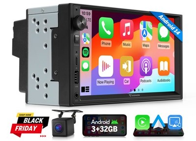 Eonon UX7 7'' IPS Doppel 2DIN Autoradio GPS Sat Navi CarPlay Android 14 RDS Radio