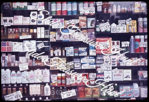 Grocery Store Drug Aisle Products Toothpaste Deodorant 35mm Slide 1960s