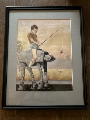 Caesy Weldon ''AT-AT The Playground'' 2007 Signed in pencil Star Wars Boy Fishing