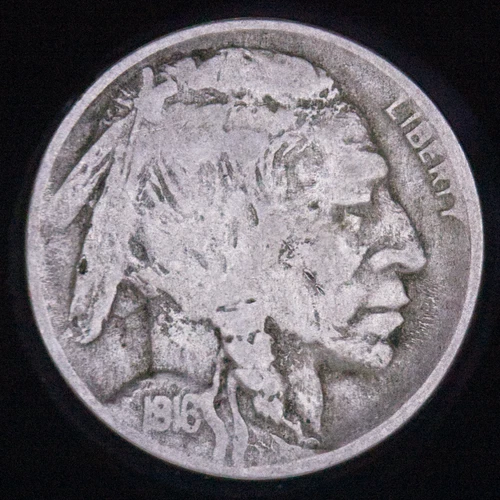 1916-D Buffalo Nickel Good Denver Mint Early Type Scarce Date
