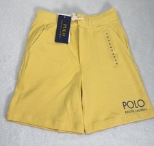 Polo Ralph Lauren Cotton Casual Shorts Kids Size 6 Yellow Logo Breathable Flaw