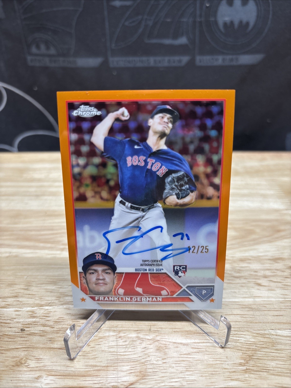 2023 Topps Chrome Update Franklin German Auto Orange Refractor RC /25 SSP RA-FG