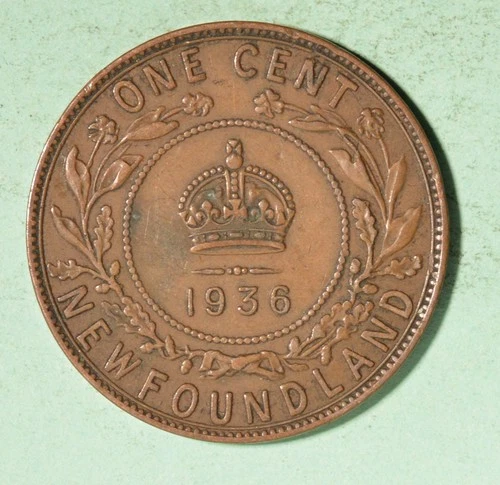 Photo of a 1936 Newfoundland Large Cent from an eBay listing that sold on Apr 15, 2026