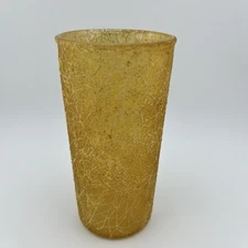 Vintage Amber Spaghetti Rubberized Glass Tumbler 16oz