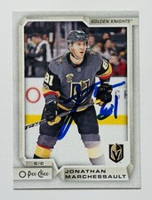 JONATHAN MARCHESSAULT Vegas Golden Knights Autographed 2018-19 OPC Card #53 COA