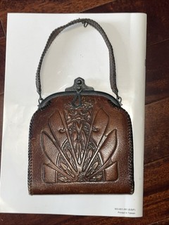 Vintage Jemco Leather Art Nouveau Purse Silverplate Clasp