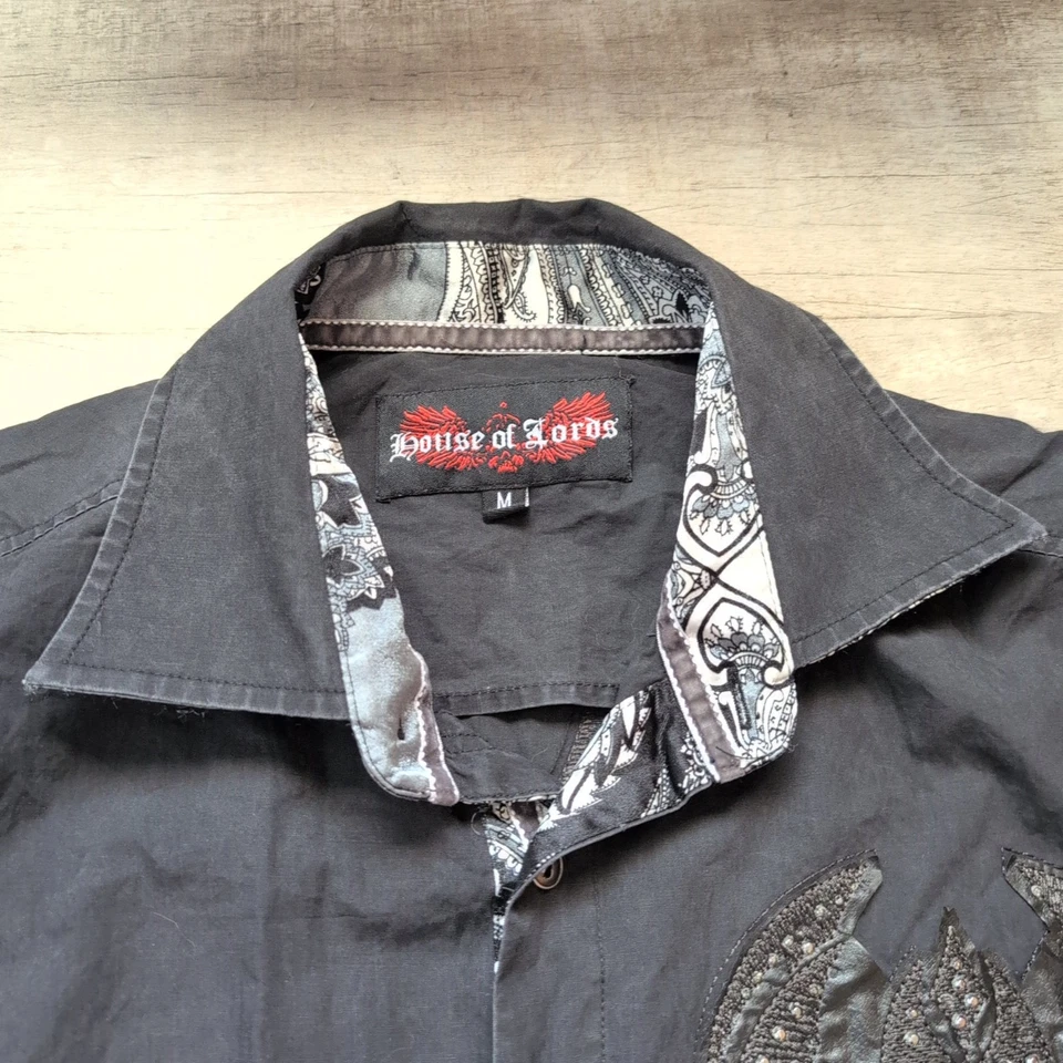 Chaleco House Of Lords Para Hombre M Negro Y2K Grunge Bordado Tachonado Gótico Abotonado Foto 2 de 4