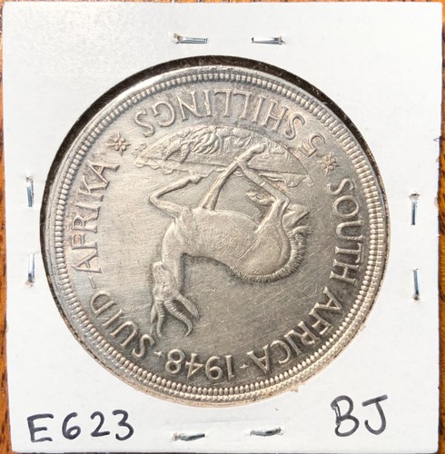 1948 South Africa 5 Shillings (Silver .800) - Picture 2 of 4