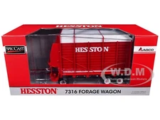 HESSTON 7316 FORAGE WAGON RED & WHITE 1/16 DIECAST MODEL BY SPECCAST SCT940