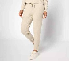 AnyBody Lounge Regular Space-Dye Brushed Rib Jogger-Taupe-Small-NEW-A633363