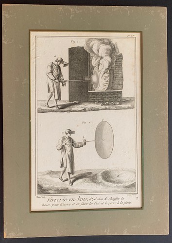 Impresión grabada en cobre para fabricación de vidrio de Diderot’s 18th Century Envyclopedie - Imagen 2 de 2