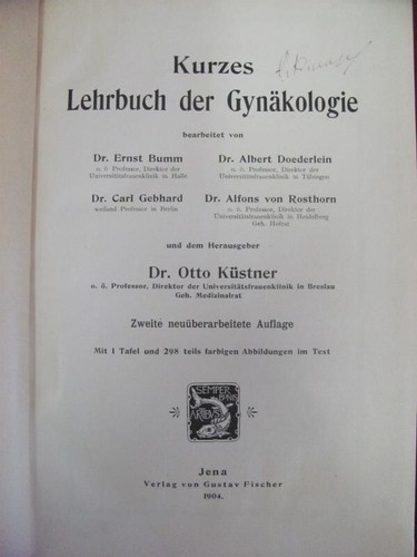 1904 ANTIKES DEUTSCHES MEDIZINISCHES HARDCOVER BUCH LEHRBUCH - GYNÄKOLOGIE SELTEN - Bild 2 von 13