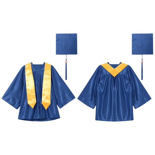 Unisex Kids Graduation Gown Cap Uniform for Preschool Primary School Ceremony - Picture 152 of 187