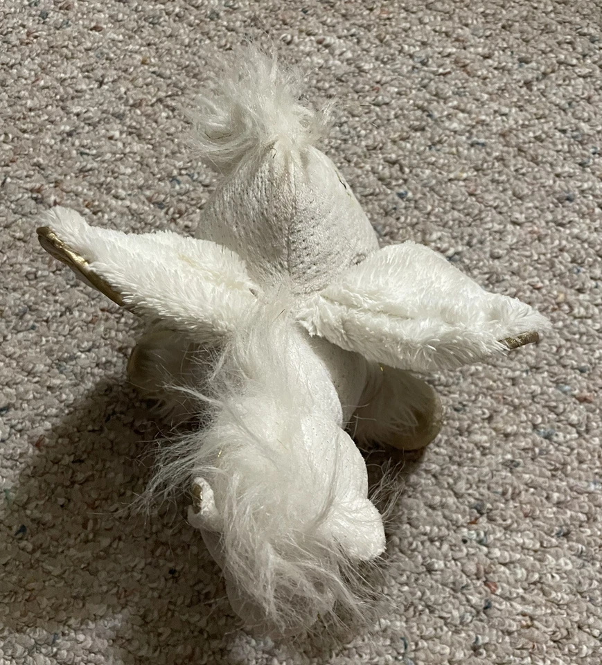 Ganz Webkinz Golden Pegasus 9” Plush Pony White With Wings No Code Retired - Image 4 of 4