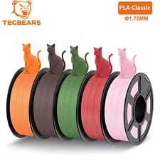TECBEARS 5KG PLA Classic 3D Printer Filament High Speed 600mm/s 1.75mm Knot-Free