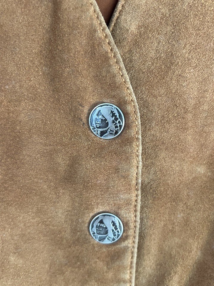 Vintage Scully Vest Womens 10 Brown Suede Leather Fringe Western