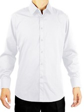 Giovanni Men's White Convertible Cuff Dress Shirt