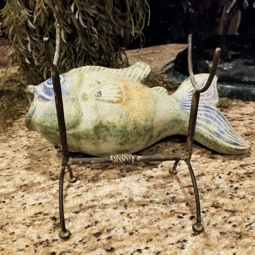 Vintage Pottery Fish Sculpture 17" Long - Picture 8 of 9