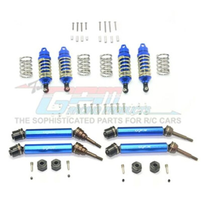 GPM F/R Alum Shocks+Steel #45 Axles+Spring Steel Hex Blue