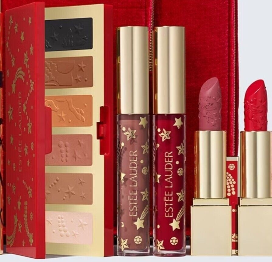Estee Lauder 2023 Celestial Glow Eyeshadow Palette with 2 Lipsticks and 2 Shine Glosses