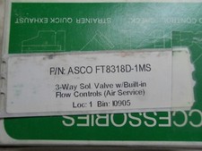 ASCO 8318D1MS-120 3-WAY Solenoid Valve W/ Built-In Flow Controls