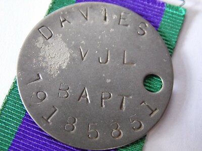 GSM Palästina 1945-48 Spange Reliquie 4/7 Dragoners Dogtag only - DAVIES 19185851