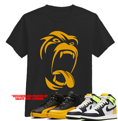gold and black jordan 12 shirt