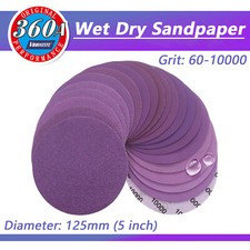 125mm 5 inch Sanding Discs Hook and Loop Pads 60-10000 Grit Wet Dry Sandpaper