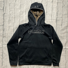 Under Armour coldgear youth L loose fit pullover hoodie black