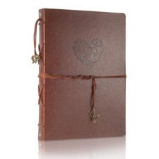 Scrapbook Album Leather Photo Album Vintage Wedding Guest Book Diy Memory Book W
