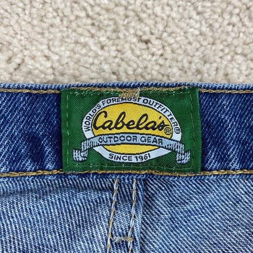 Jeans uomo Cabelas collo grezzo 36x32 blu dritto relaxed fit cotone denim casual - Foto 18 di 18