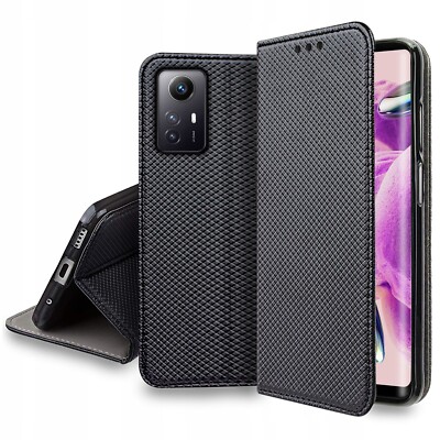 FÜR XIAOMI REDMI NOTE 12s - SMART MAGNET Hülle Case Handy Tasche Buch SCHWARZ