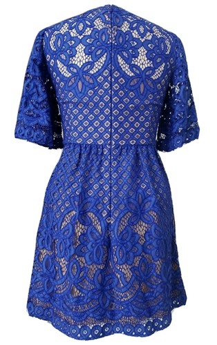 BCBGMAXAZRIA Jillyan blue lace mini dress w/ pockets US 8 NWT ($338) - Picture 11 of 11