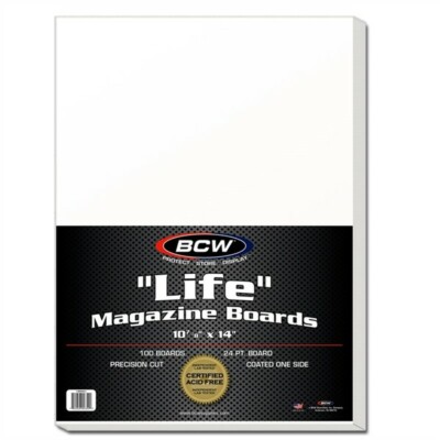 Case / 500 BCW LIFE Magazine Acid Free Backing Boards white backers