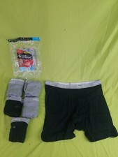 Hanes Mens Size 2XL Tagless Boxer Briefs Black and Gray 6-Pack New No Package