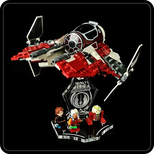 Display stand angled for Lego 75401 Ahsoka's Interceptor +minifigs slots (A1111)
