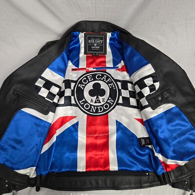 Ace Cafe London Ton Up Vintage Leather Jacket Medium M *CLOSEOUT
