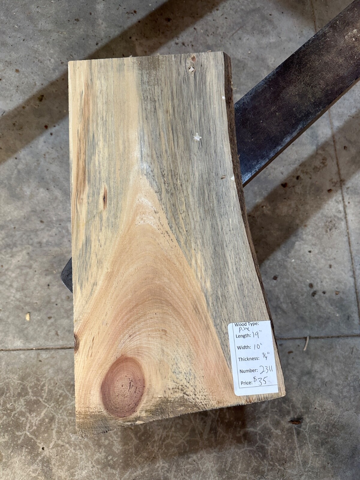 White Pine Live Edge Slab #2311 Unfinished with Free Shipping