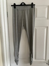Women  s Boutique Grey Leggings With Ruching Size M/L Fits Size 10-12 V 
